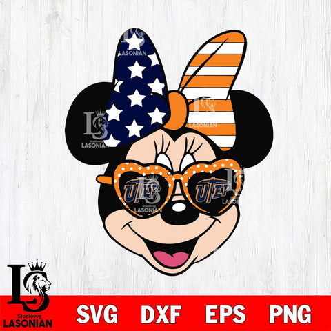 UTEP Miners Minnie Mouse Love Svg Eps Dxf Png File, NCAA svg, Digital Download, Instant Download