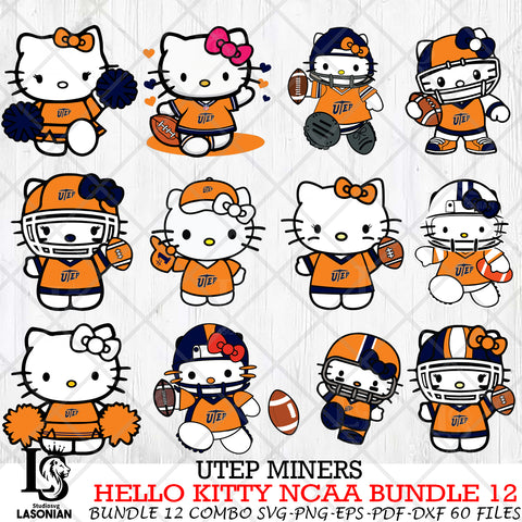 UTEP Miners Hello Kitty NCAA Bundle 12 Svg Eps Dxf Png File,Hello Kitty NCAA svg, Digital Download, Instant Download