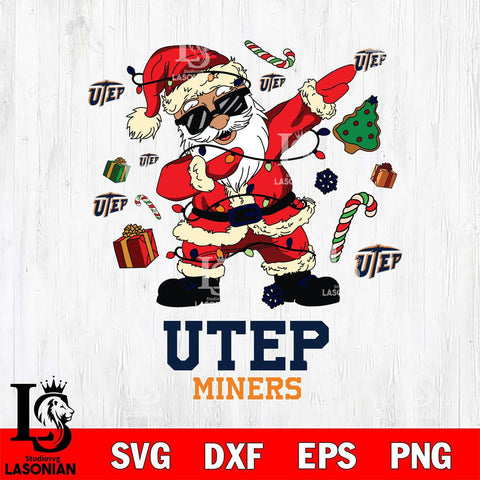 UTEP Miners Santa Claus Football Svg dxf eps png pdf file,NCAA svg,Digital Download,Cricut file