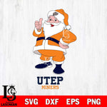 UTEP Miners Santa claus Svg dxf eps png pdf file,NCAA svg,Digital Download,Cricut file