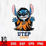 UTEP Miners Stitch Ghost Svg Eps Dxf Png File, NCAA svg, Digital Download, Instant Download