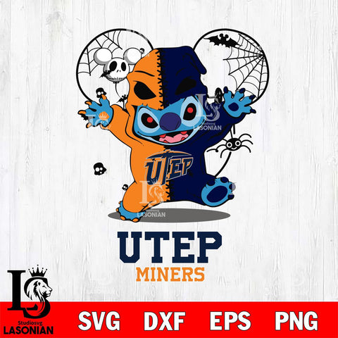 UTEP Miners Stitch Horror Halloween 2 Svg Eps Dxf Png File, Digital Download, Instant Download