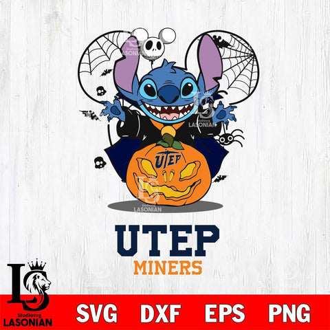 UTEP Miners Stitch Horror Halloween Svg Eps Dxf Png File, Digital Download, Instant Download