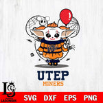 UTEP Miners Stitch Pennywise Halloween Svg Eps Dxf Png File, Digital Download, Instant Download