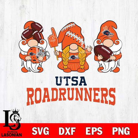 UTSA Roadrunners 3 Gnomes Football Svg Eps Dxf Png File, Digital Download, Instant Download