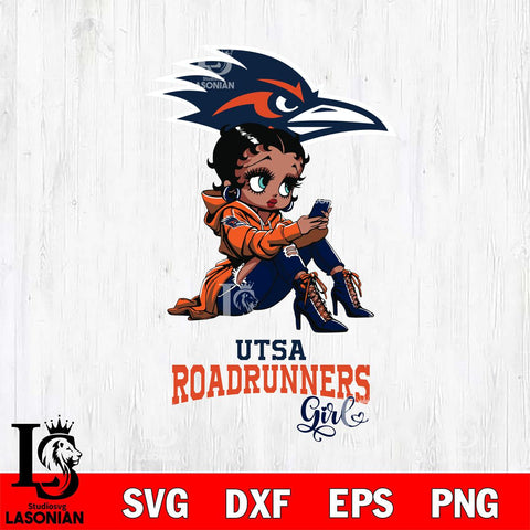 UTSA Roadrunners Beauty Black Fan Girl Football, Svg Eps Dxf Png File, Digital Download