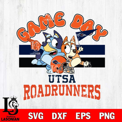 UTSA Roadrunners Bluey & Bingo 9 Svg Eps Dxf Png File, NCAA svg, Digital Download, Instant Download