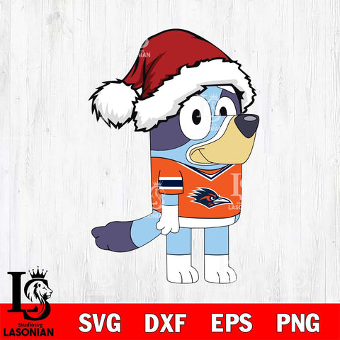 UTSA Roadrunners Bluey Cartoon Christmas Svg Eps Dxf Png File, Digital Download, Instant Download