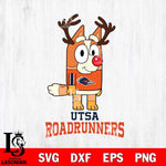 UTSA Roadrunners Bluey Chilli Christmas Deer Svg Eps Dxf Png File, Digital Download