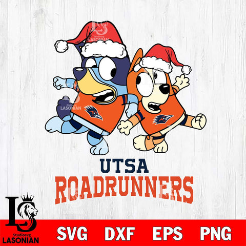 UTSA Roadrunners Bluey Christmas Holiday Svg Eps Dxf Png File, Digital Download