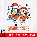 UTSA Roadrunners Bluey Christmas NFL Svg Eps Dxf Png File, Digital Download