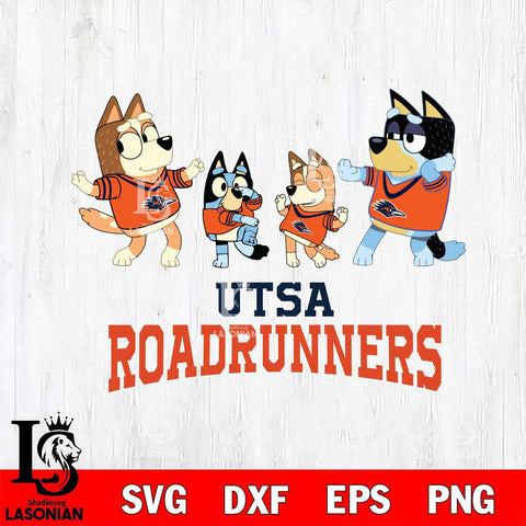 UTSA Roadrunners Bluey Dance Squats Svg Eps Dxf Png File, Digital Download, Instant Download