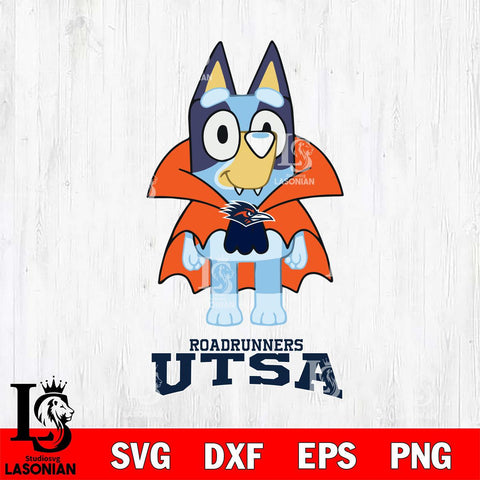 UTSA Roadrunners Bluey Dracula Halloween Svg Eps Dxf Png File, Digital Download, Instant Download