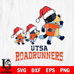 UTSA Roadrunners Bluey Family Christmas Svg Eps Dxf Png File, Digital Download