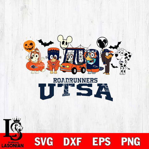 UTSA Roadrunners Bluey Halloween Svg Eps Dxf Png File, Digital Download, Instant Download