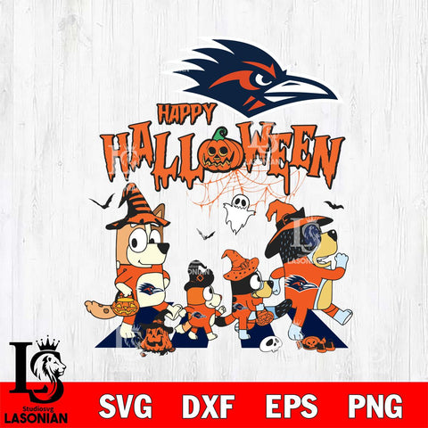 UTSA Roadrunners Bluey Halloween Family Svg Eps Dxf Png File, Digital Download, Instant Download