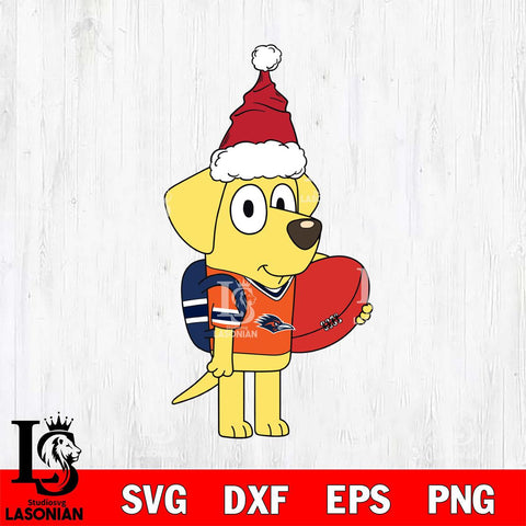 UTSA Roadrunners Bluey Lucky Christmas Svg Eps Dxf Png File, Digital Download, Instant Download