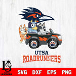 UTSA Roadrunners Bluey friends car Svg Eps Dxf Png File, NCAA svg, Digital Download, Instant Download