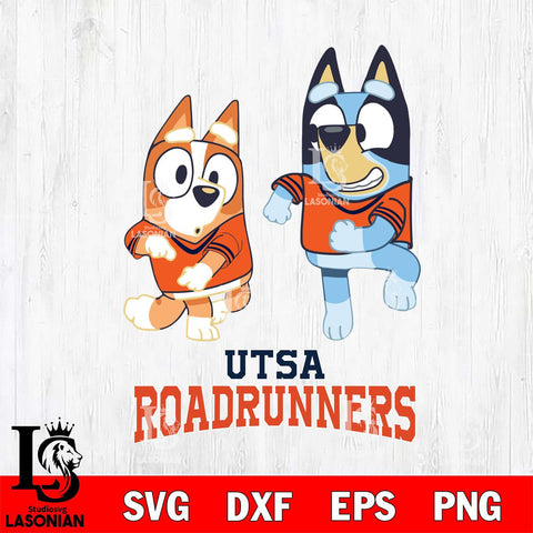 UTSA Roadrunners Bluey with Chilli Dance Svg Eps Dxf Png File, Digital Download, Instant Download