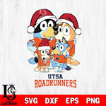 UTSA Roadrunners Christmas Bluey Family Sport Cut Files,Bluey Cricut,Christmas Svg , Bluey svg , Digital Download, dxf eps png pdf file