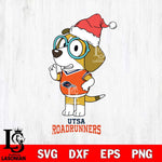 UTSA Roadrunners Christmas Bluey Honey Sport Cut Files,Bluey Cricut,Christmas Svg , Bluey svg , Digital Download, dxf eps png pdf file