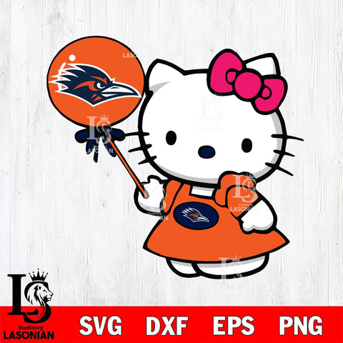 UTSA Roadrunners Cute Hello Kitty 2 Svg Eps Dxf Png File, Digital Download, Instant Download