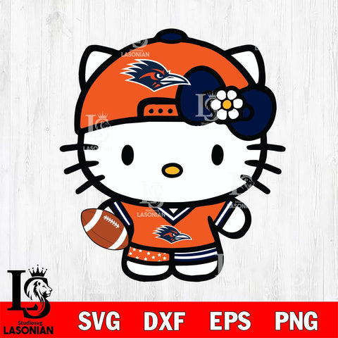 UTSA Roadrunners Cute Hello Kitty Football 10 Svg Eps Dxf Png File, NCAA svg, Digital Download, Instant Download