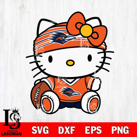 UTSA Roadrunners Cute Hello Kitty Football 12 Svg Eps Dxf Png File, NCAA svg, Digital Download, Instant Download