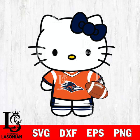 UTSA Roadrunners Cute Hello Kitty Football 8 Svg Eps Dxf Png File, NCAA svg, Digital Download, Instant Download