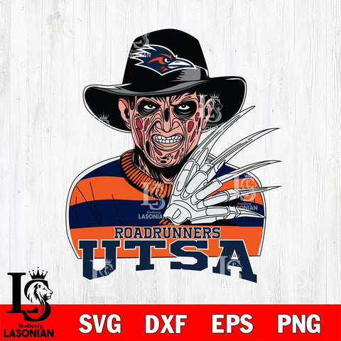 UTSA Roadrunners Freddy Krueger Horror Halloween Svg Eps Dxf Png File, NCAA svg, Digital Download, Instant Download