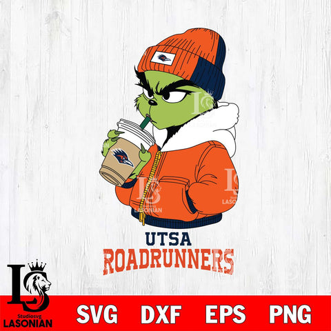 UTSA Roadrunners Grinch Bougie Christmas Cut Files Cricut, Svg Dxf Eps Png file, Digital download , Silhouette