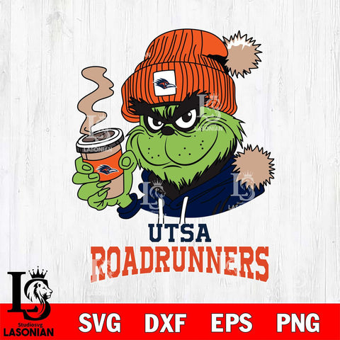 UTSA Roadrunners Grinch Cofffe Hoodie Cut Files Cricut, Svg Dxf Eps Png file, Digital download , Silhouette