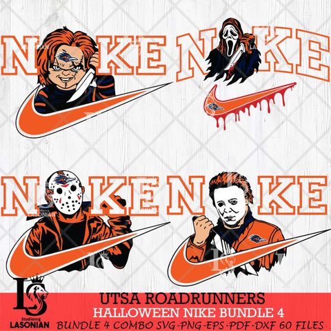 UTSA Roadrunners Halloween Nike NCAA Bundle 4 Svg Eps Dxf Png File, Digital Download, Instant Download