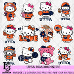 UTSA Roadrunners Hello Kitty Bundle 12 SVG Svg Eps Dxf Png File, Digital Download, Instant Download