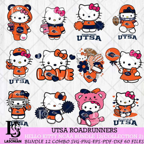 UTSA Roadrunners Hello Kitty Bundle 12 SVG Svg Eps Dxf Png File, Digital Download, Instant Download