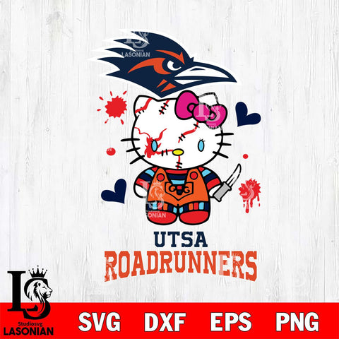 UTSA Roadrunners Hello Kitty Horror 2 Svg Eps Dxf Png File, Digital Download