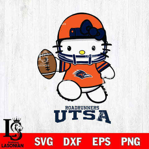 UTSA Roadrunners Hello Kitty NCAA 4 Svg Eps Dxf Png File, Digital Download, Instant Download