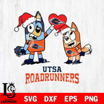 UTSA Roadrunners Love Bluey Christmas Svg Eps Dxf Png File, Digital Download