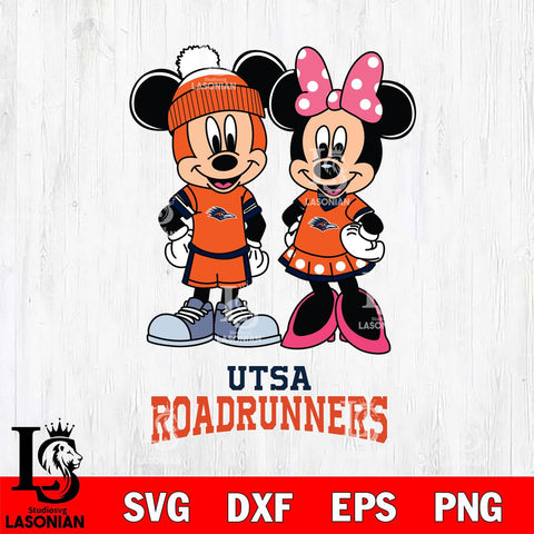 UTSA Roadrunners Mickey Minnie Mouse Pink Svg Eps Dxf Png File, NCAA svg , File Cut , Digital Download , Instant Download, Cut Svg Files