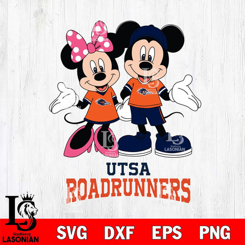 UTSA Roadrunners Mickey Minnie Mouse Sport Svg Eps Dxf Png File, NCAA svg , File Cut , Digital Download , Instant Download, Cut Svg Files