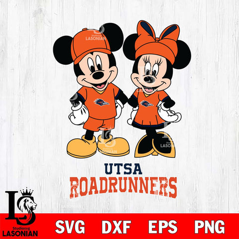 UTSA Roadrunners Mickey Minnie Rugby Svg Eps Dxf Png File, NCAA svg , File Cut , Digital Download , Instant Download, Cut Svg Files