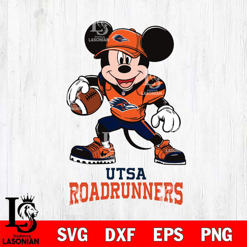 UTSA Roadrunners Mikey Mouse Disney, Svg Eps Dxf Png File, Digital Download