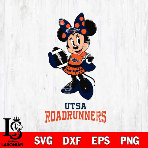 UTSA Roadrunners Minnie Mouse, Svg Eps Dxf Png File, Digital Download