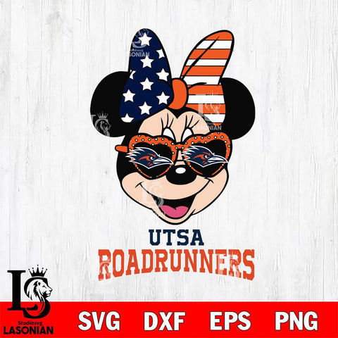 UTSA Roadrunners Minnie Mouse Love 2, Svg Eps Dxf Png File, Digital Download