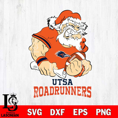 UTSA Roadrunners Santa Claus Angry Svg dxf eps png pdf file,NCAA svg,Digital Download,Cricut file