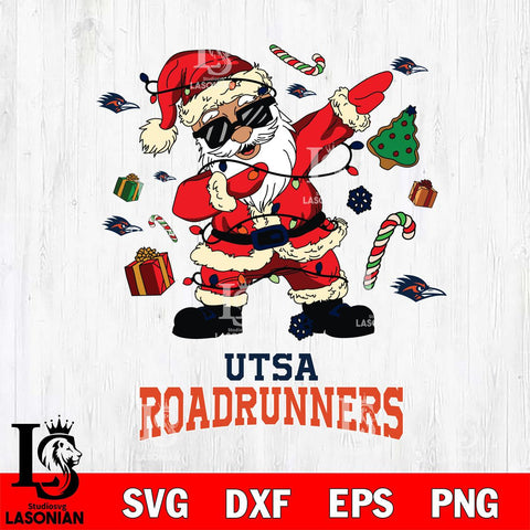 UTSA Roadrunners Santa Claus Football Svg dxf eps png pdf file,NCAA svg,Digital Download,Cricut file