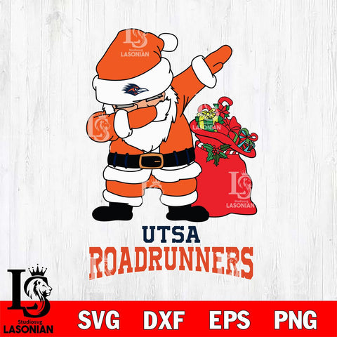 UTSA Roadrunners Santa Dabbing Christmas Svg dxf eps png pdf file,NCAA svg,Digital Download,Cricut file