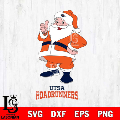 UTSA Roadrunners Santa claus Svg dxf eps png pdf file,NCAA svg,Digital Download,Cricut file