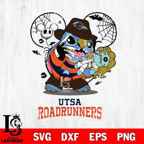 UTSA Roadrunners Stitch Freddy Krueger Halloween Svg Eps Dxf Png File, Digital Download, Instant Download