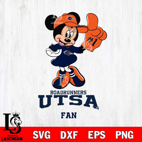 UTSA Roadrunners #1 Fan Minnie Mouse Svg Eps Dxf Png File, Digital Download, Instant Download